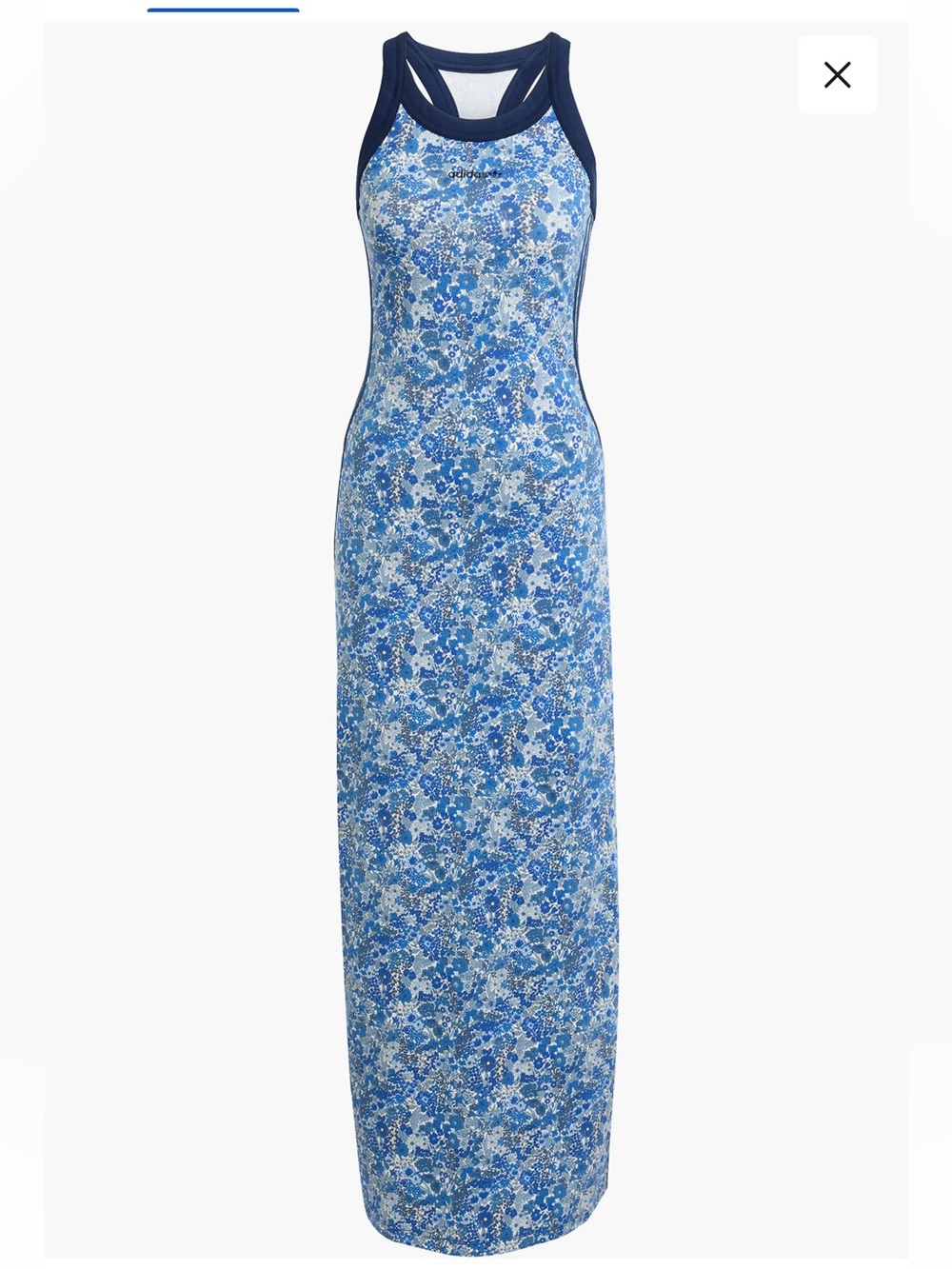 Adidas originals x liberty london tonal maxi dress in multicolor chalk white XL